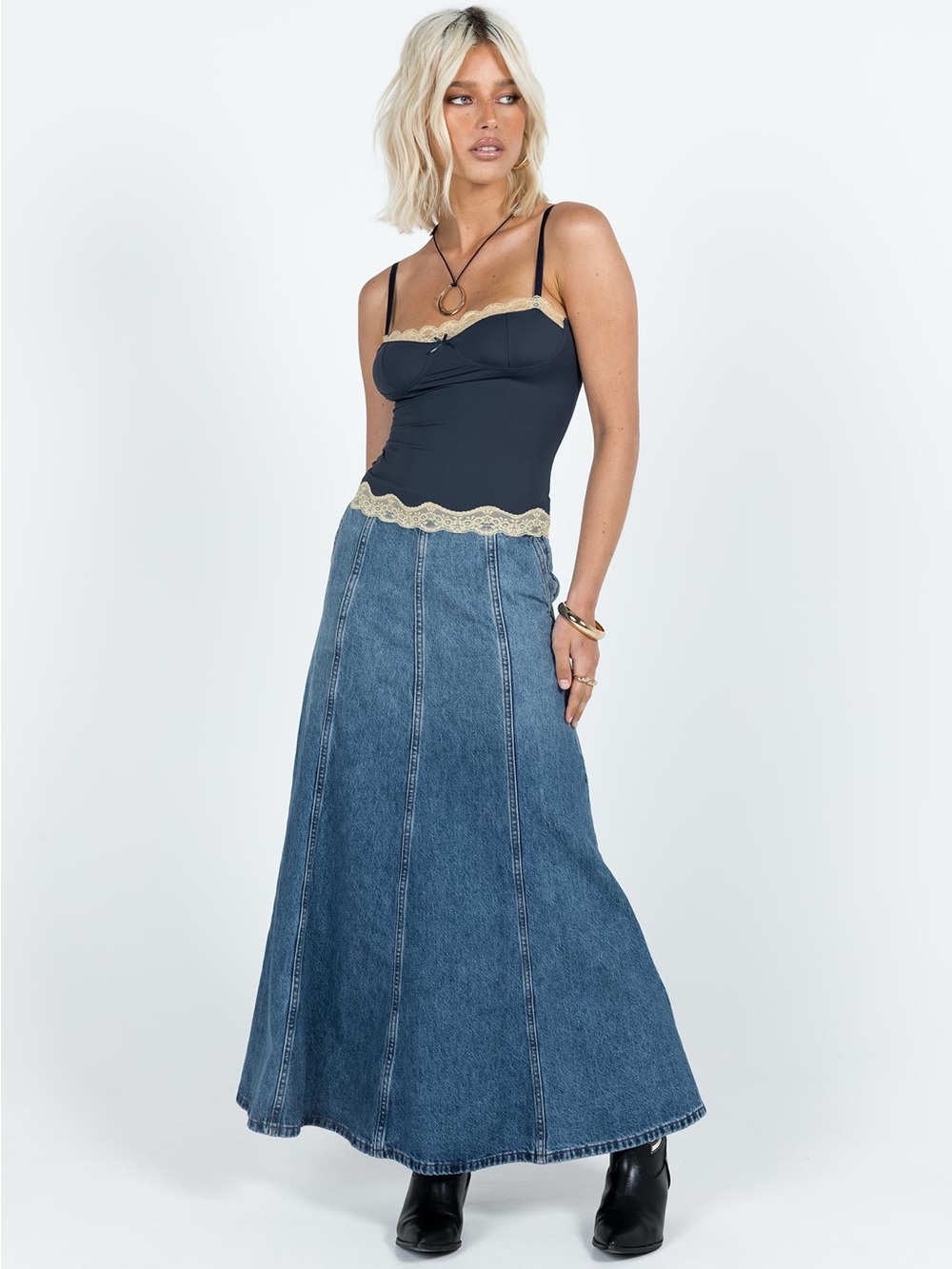 Lioness Navy Blue Lace-Trim Camisole - Picture 7 of 13
